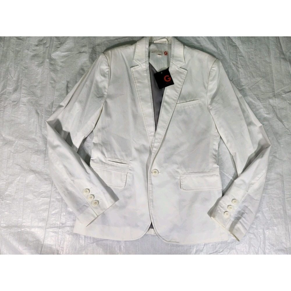 NWT G By Guess Womens White Long Line Blazer Jacket Size XS NEW one Button